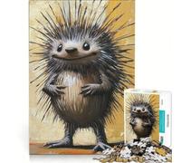 Rompecabezas para Adultos de 1000 Piezas con diseño de un puercoespín, Juguetes antiestrés, Ideal para la interacción Entre Padres e Hijos, cumpleaños 38x26cm