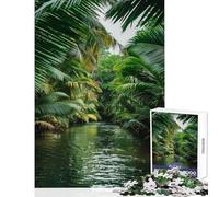 Rompecabezas para Adultos de 1000 Piezas con diseño de un Sendero fluvial Tropical Juego de ingenio Desafío difícil Juguetes antiestrés Actividades Divertidas para Hacer en casa (38x26cm)