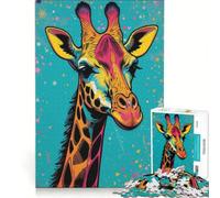 Rompecabezas para Adultos de 1000 Piezas con diseño de una Adorable Jirafa Juegos Divertidos para Relajarse y desconectar Incluye Lista de Deseos con Papá Noel 38x26cm
