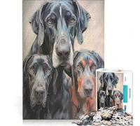Rompecabezas para Adultos de 1000 Piezas con diseño de una Familia de Gran danés, Juguetes antiestrés, Rompecabezas de Patrones, cumpleaños y Navidad 38x52cm