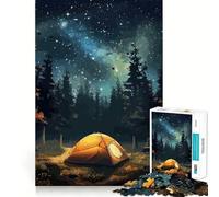 Rompecabezas para adultos de 1000 piezas con diseño de una hermosa noche de campamento,corte premium,juguete divertido para ejercitar la mente,juego relajante,decoración de cumpleaños,regalo (38x52cm)