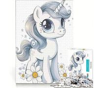 Rompecabezas para Adultos de 1000 Piezas con diseño de Unicornio bebé, Juguetes para armar, ejercita tu Cerebro y Tus Manos, con póster y Hoja de Preguntas a Juego 38x26cm