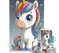 Rompecabezas para Adultos de 1000 Piezas con diseño de Unicornio bebé, Juguetes para armar, Entrena tu Cerebro y Tus Manos, con póster y Hoja de Preguntas a Juego 50x75cm