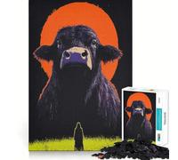 Rompecabezas para Adultos de 1000 Piezas con diseño de Vaca Negra,Corte Impecable Diversión,ejercitamiento Mental,Juego para el Tiempo Libre,decoración navideña 50x75cm
