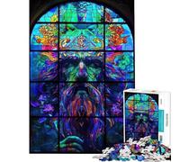 Rompecabezas para Adultos de 1000 Piezas con diseño de vidrieras de druida Juguete Decorativo para Pared Regalos para Mujeres Amigos y Familiares (tamaño 38x52cm)