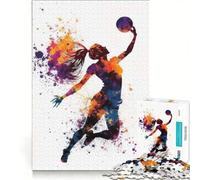 Rompecabezas para Adultos de 1000 Piezas con diseño de Voleibol en Acuarela Juego Educativo para la diversión Familiar Oferta Toda la Familia 50x75cm