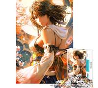 Rompecabezas para Adultos de 1000 Piezas con diseño de Yuna de Final Fantasy X Ideal para cumpleaños y Navidad Juego práctico de Corte de precisión para Mayores de 14 años (38x26cm)