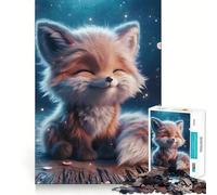 Rompecabezas para Adultos de 1000 Piezas con diseño de Zorro Sonriente y Delicado,Ideal para divertirse resolviendo Problemas,Pasar un rato Agradable o como decoración navideña para la Pared 38x52cm