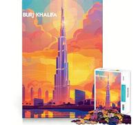 Rompecabezas para Adultos de 1000 Piezas con diseño del Burj Khalifa,Corte preciso,Juguete para desarrollar la Agilidad Mental,Ideal para Relajarse y Disfrutar de la Navidad Decoración de Pared