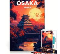 Rompecabezas para Adultos de 1000 Piezas con diseño del Castillo de Osaka al Atardecer Juguete Que desafía la Mente y es un Juguete Divertido (38x26cm)