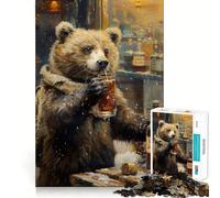 Rompecabezas para Adultos de 1000 Piezas con diseño del Oso Bober Kurwa,Arte de Corte Fino,Juego de concentración Mental,Juego para Momentos de Tranquilidad,Actividad de cumpleaños 38x26cm