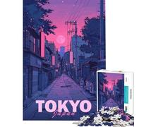 Rompecabezas para Adultos de 1000 Piezas con diseño estético de la Ciudad de Tokio Rompecabezas antiestrés de 1000 Piezas para la diversión Familiar Juego desafiante para Jugar en Familia (38x52cm)