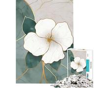 Rompecabezas para adultos de 1000 piezas con diseño floral abstracto y decoración dorada Juguete adictivo para cultivar la paciencia Juego imposible de análisis y lógica Regalo de cumpleaños (38x52cm)