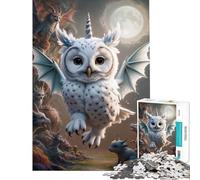 Rompecabezas para Adultos de 1000 Piezas con diseño híbrido de Unicornio dragón y búho Juego Educativo y desafiante Juguete práctico para la diversión Familiar Regalos Divertidos tamaño 38x52cm