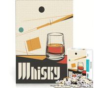 Rompecabezas para Adultos de 1000 Piezas con diseño Original de póster de Whisky Juego Educativo Ideal para Relajarse intelectualmente Regalo de cumpleaños 38x52cm