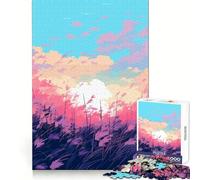 Rompecabezas para Adultos de 1000 Piezas con diseño Retro de Campo de Granja,Pixel Art,Bordes sin Costuras,Ideal para Resolver Problemas,entretenerse y Disfrutar de una Escena navideña 50x75cm