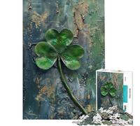 Rompecabezas para Adultos de 1000 Piezas con diseño rústico de trébol irlandés Juego práctico con Corte de precisión cumpleaños y Navidad (tamaño 38x52cm)