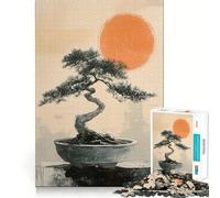 Rompecabezas para Adultos de 1000 Piezas con diseño Tradicional japonés de bonsái y Sol Bordes impecables Divertido Juego para concentrarse y Jugar tranquilamente Regalo de decoración navideña