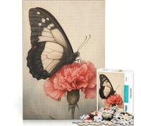 Rompecabezas para Adultos de 1000 Piezas con diseño Vintage de Flores y Mariposas Juego Educativo desafiante para completar Regalo Ideal para quienes Buscan un desafío 38x52cm