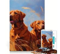 Rompecabezas para Adultos de 1000 Piezas con Dos labradores Rojos y Zorros Arte de Corte preciso Juguete para desarrollar la Agilidad Mental y Relajarse Decoración navideña para la Pared (38x52cm)