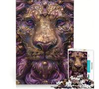 Rompecabezas para Adultos de 1000 Piezas con el Hermoso Rostro de un león, Juguete Educativo, Corte de precisión, Que fomenta el Amor Entre Parejas 50x75cm