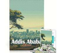 Rompecabezas para Adultos de 1000 Piezas con el Horizonte de Addis Abeba Juego práctico para Pasar el Tiempo Durante Las Vacaciones en casa y Fortalecer el Amor en Pareja 38x52cm