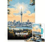 Rompecabezas para Adultos de 1000 Piezas con el Horizonte de Auckland Póster con articulaciones afiladas Juguete Que desafía la Mente Momento de diversión y relajación Arte navideño para el hogar