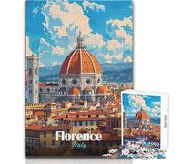 Rompecabezas para Adultos de 1000 Piezas con el Horizonte de Florencia, Italia Juego Educativo Regalo de cumpleaños Regalos para el Amigo Secreto Tamaño 38x26cm