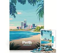 Rompecabezas para Adultos de 1000 Piezas con el Horizonte de Perth,decoración de Bordes limpios,Juguete para retos mentales,Juego Relajante, (50x75cm)