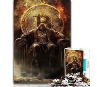 Rompecabezas para Adultos de 1000 Piezas con el Logotipo de Bitcoin, un Juego desafiante para Jugar en Familia con póster a Juego y Hoja de Trivia de 75x50cm