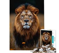 Rompecabezas para Adultos de 1000 Piezas con el majestuoso Retrato de un león Difícil y desafiante Ideal para aliviar el estrés Juguetes de decoración para el hogar Apto para Mayores de 14 años