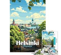 Rompecabezas para Adultos de 1000 Piezas con el Paisaje Urbano de Helsinki Juguete para Adultos para armar Ideal para Pasar el Tiempo en casa Durante Las Vacaciones Un Gran Regalo