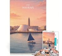 Rompecabezas para Adultos de 1000 Piezas con el póster de Le Havre, Juego Familiar, antiestrés, cumpleaños y Navidad 38x52cm
