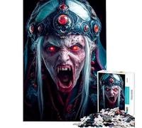 Rompecabezas para Adultos de 1000 Piezas con el Retrato de la Reina Vampiro Rompecabezas antiestrés para Adultos Una Obra de Arte Regalos para Amigos y Familiares (tamaño 50x75cm)