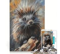 Rompecabezas para Adultos de 1000 Piezas con el Retrato de un puercoespín Ideal para Decorar la Pared o como Regalo de cumpleaños 38x52cm