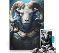 Rompecabezas para Adultos de 1000 Piezas con el Signo Zodiacal Aries, Juegos Familiares, análisis y lógica, Regalos para Amigos y Familiares 50x75cm