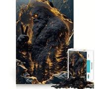 Rompecabezas para Adultos de 1000 Piezas con el símbolo de la Paz de Bigfoot Juego de lógica de Ajuste preciso Juego fácil Decoración navideña para Pared (38x26cm)