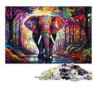Rompecabezas para Adultos de 1000 Piezas con Elefante psicodélico. Rompecabezas Imposible para Adultos. Ideal para diversión Familiar, relajación y Regalos navideños. 26x38cm/10,23x14,96 Pulgadas.
