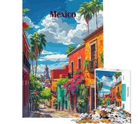 Rompecabezas para Adultos de 1000 Piezas con Escena callejera de la Ciudad de México Juego de ingenio desafiante Juguete Divertido para Pasar el rato Durante Las Vacaciones (tamaño 38x52cm)