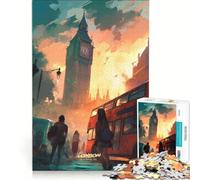 Rompecabezas para Adultos de 1000 Piezas con Escena de un día de tormenta en Londres Juego Educativo decoración del hogar para Fortalecer el Amor Entre Parejas 50x75cm