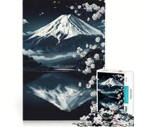 Rompecabezas para Adultos de 1000 Piezas con Escena Nocturna del Monte Fuji, Juguetes para armar, Ideal para la interacción Entre Padres e Hijos, cumpleaños y Navidad 50x75cm