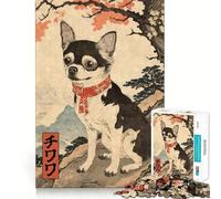 Rompecabezas para Adultos de 1000 Piezas con Estampado de Chihuahua en Madera,Bordes Finos,Ideal para Manualidades,Resolver Problemas,Relajarse,Jugar o divertirse en un cumpleaños (38x52cm)