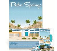 Rompecabezas para Adultos de 1000 Piezas con Estampado de Palm Springs,Ideal para Decorar,desarrollar la lógica y la Habilidad Un Juego para Pasar un Buen rato cumpleaños 50x75cm