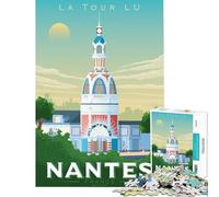 Rompecabezas para Adultos de 1000 Piezas con Estampado de Viaje a Nantes Francia Juguetes educativos para el Aprendizaje Juegos educativos para la diversión Familiar Regalos Divertidos Tamaño 38x26cm
