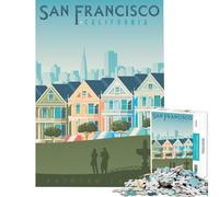 Rompecabezas para Adultos de 1000 Piezas con Estampado de Viaje de San Francisco Juguetes adictivos para Cultivar la Paciencia Juego Familiar Que Mejora la Memoria Excelentes Regalos Tamaño 38x26cm