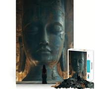 Rompecabezas para Adultos de 1000 Piezas con Estatua de Mujer y Buda Juego para estimular la Mente, Corte láser Actividad Relajante para Grupos en Interiores (38x52cm)