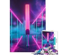 Rompecabezas para Adultos de 1000 Piezas con estética neón Juguetes para decoración del hogar Regalo de cumpleaños (38x26cm)