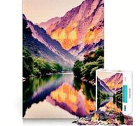 Rompecabezas para Adultos de 1000 Piezas con fascinantes imágenes de la Belleza de un Lago Diseño artístico de Bordes precisos Ejercicio Mental Juego y Tranquilo Actividad de cumpleaños 38x52cm