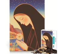 Rompecabezas para Adultos de 1000 Piezas con Figura de Mujer sosteniendo una Flor Juego para estimular la Mente,diseño Ajustado sin Huecos,Regalo de cumpleaños Juguete para ejercitar la Mente