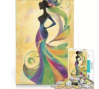 Rompecabezas para Adultos de 1000 Piezas con Figura Femenina Vestida con un Elegante Vestido Juegos Familiares, análisis y lógica Fomenta el Amor en Pareja 38x26cm